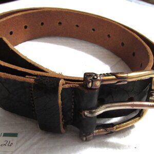 Men's MARTIN DINGMAN Black Leather Textured Distressed Belt  Size 38